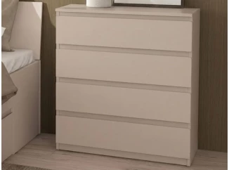 Komoda se 4 zásuvkami Carlos, béžová kašmír, 75 cm