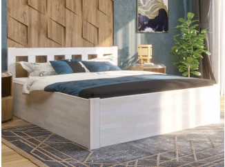 Postel s úložným prostorem Tema Box 180x200 cm, bělený buk