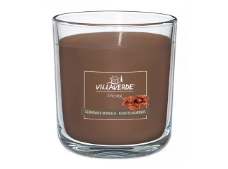 Vonná svíčka ve skle Pražené mandle 9 cm, hnědá