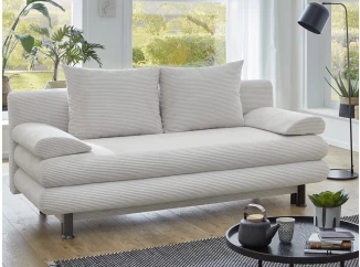 Rozkládací pohovka Bert, krémová strukturovaná látka