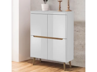 Úložná skříňka Nordi, dub riviera/bílá lesk