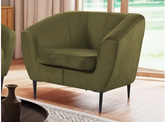 Křeslo Olivio, mechově zelená sametová látka