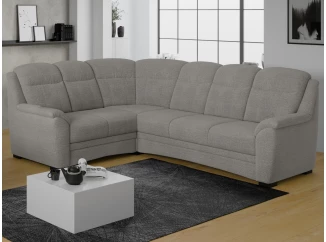 Rohová sedací souprava Bruno, světle šedá látka, levý roh