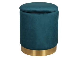 Taburet Glamio, petrolejový/zlatý