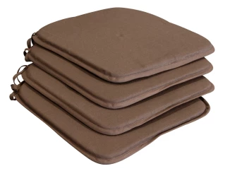 Sada podsedáků na židle (4 ks) Lola 38x38 cm, čokoládová hnědá