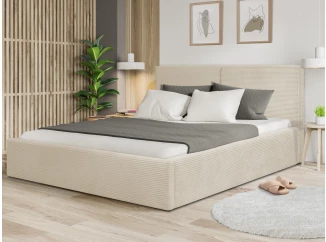 Postel Inez 180x200 cm, krémová strukturovaná látka