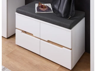 Předsíňová lavice na boty Memphis, bílá/dub artisan