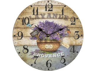 Nástěnné hodiny Levandule Provence 30 cm, MDF