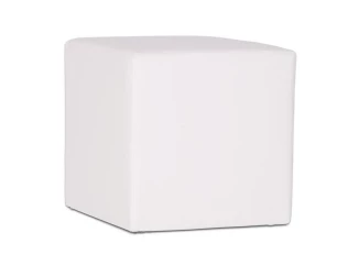 Taburet Cuby, bílá ekokůže