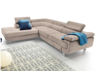 Rohová sedací souprava Lotos, béžová látka, levý roh