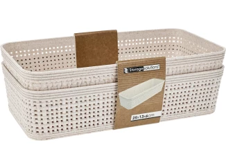 Úložný košík (2 ks) 25,3x13,3 cm, béžový
