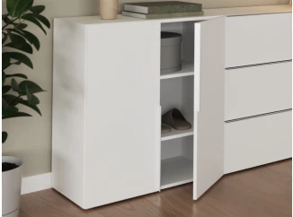 Úložná skříňka/botník Oreso 76 cm, bílá