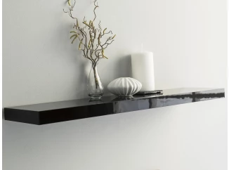 Police na zeď Shelvy 80 cm, černá lesk