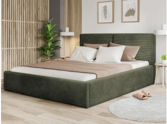 Postel Inez 180x200 cm, olivově zelená strukturovaná látka