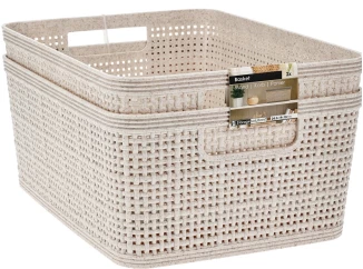 Úložný košík (2 ks) 24,5x19 cm, béžový