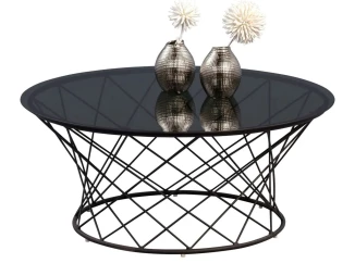 Kulatý konferenční stolek Noa 80 cm, černý/šedý