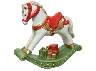 Vánoční dekorace Houpací koník s dárečky, barevný