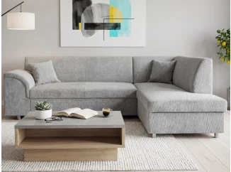 Rohová sedací souprava Bernett, holubí šedá látka, pravý roh