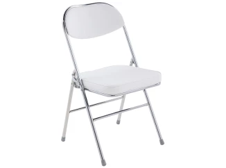 Skládací židle Liana, bílá ekokůže