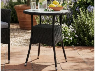 Kulatý zahradní stolek Alford, 60 cm, černý