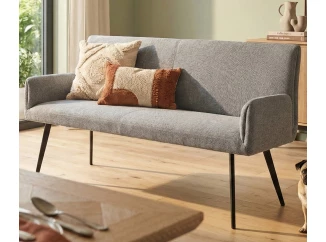 Jídelní lavice s područkami Kassandra, holubí šedá tkanina