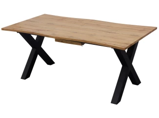 Zaoblený rozkládací jídelní stůl Mikkel 180x100 cm, divoký dub