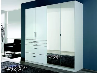 Šatní skříň Homburg, 181 cm, bílá/lesklá bílá