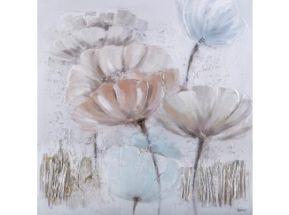 Ručně malovaný obraz Květiny 100x100 cm, olejomalba