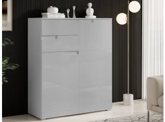 Vyšší skříňka Spice, lesklá šedá