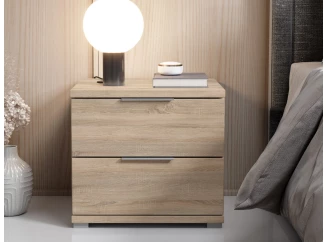 Noční stolek se 2 zásuvkami Smilla, výška 43 cm, dub sonoma