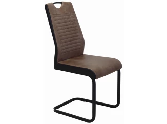 Jídelní židle Rindul, hnědá camel látka v optice lesklé kůže