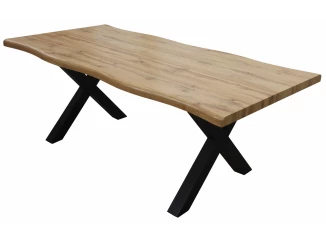 Jídelní stůl v zaobleném tvaru Mikkel 160x90 cm, divoký dub