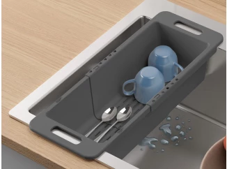 Výsuvný odkapávač do dřezu 35-52 cm, šedý