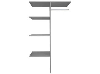 Vnitřní policový systém do šatní skříně šedý, šířka 87 cm/výška 150 cm