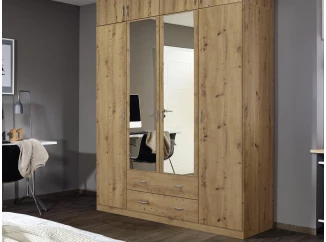 Šatní skříň se zrcadlem Case, 181 cm, dub artisan