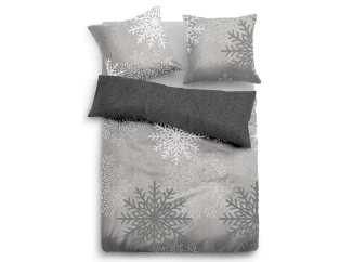 Biber povlečení Sněhové vločky, antracitové