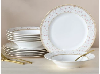 Jídelní servis (12 dílů) Emilia, květinový vzor
