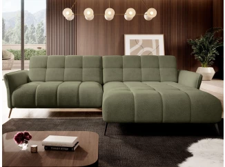 Rohová sedačka Mystic,zelená látka,pravý roh,elektrické polohování