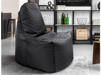 Sedací pytel Gamer Nest, černá látka/černá ekokůže