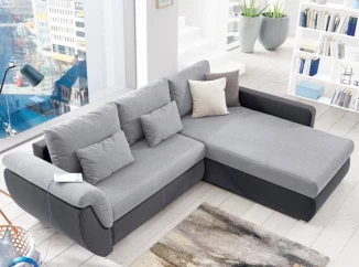 Rohová sedací souprava Torgau, šedá/světle šedá tkanina
