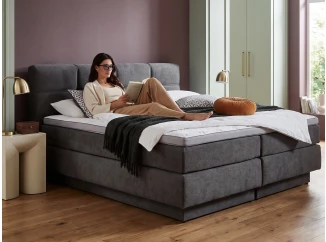 Postel boxspring Portage 160x200 cm, antracitová látka