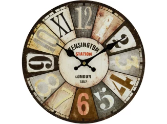 Nástěnné hodiny Kensington Station 30 cm, vintage, MDF