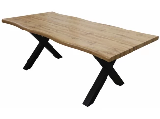 Jídelní stůl v zaobleném tvaru Mikkel 200x100 cm, divoký dub