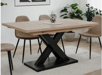 Rozkládací jídelní stůl Avenue 160x90 cm, dub artisan/černý