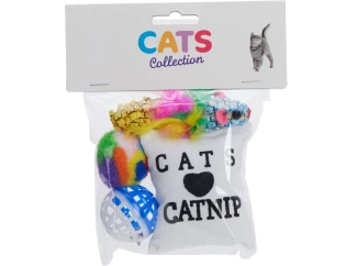 Hračky pro kočky (5 ks) Šanta, míčky a myšky