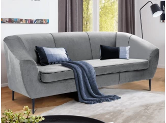 Trojmístná pohovka Olivio, světle šedá sametová látka