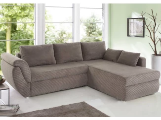 Rohová sedací souprava Torgau, šedo-hnědá taupe strukturovaná látka