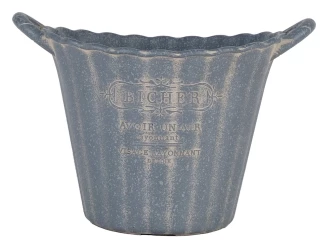 Obal na květináč s uchy Bicher, modrý ekoplast