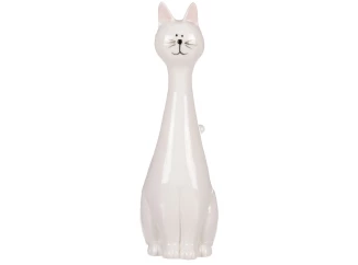 Dekorační soška Bílá kočka, 23 cm