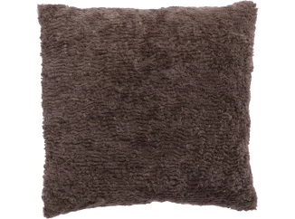 Dekorační chlupatý polštář Jane 45x45 cm, tmavě hnědý